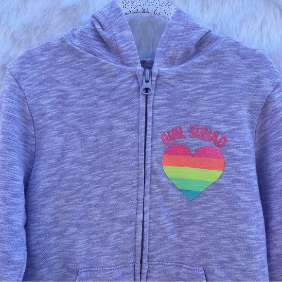 Girls Rainbow Heart Zip Up Hoodie - Picture 6 of 13